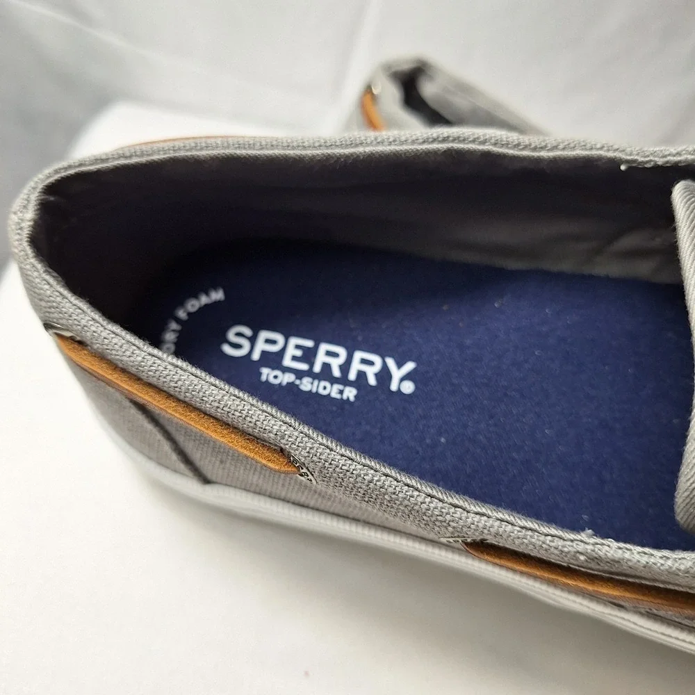 SPERRY Top-Sider Crest Vibe Boat Shoe Womens Sz 9 Gray Brown Leather Lace NWOB